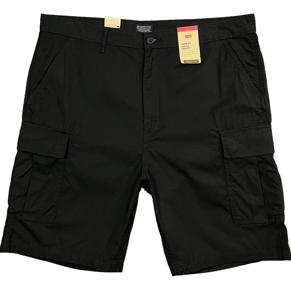 Levis Men's Carrier Cargo Bermuda Shorts Size 40X10 (Waist 42 in) Black Cotton‎